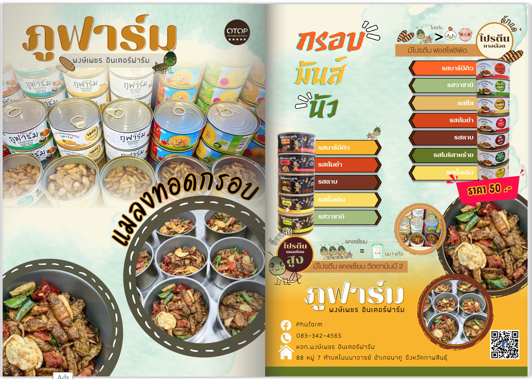 แมลงทอดกรอบ ภูฟาร์ม